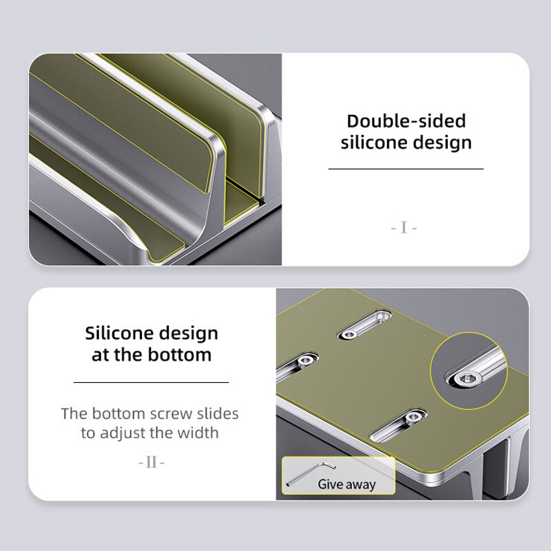 Verticale Laptop Stand Aluminium Draagbare Notebook Mount Ondersteuning Base Verstelbare Voor Macbook Pro Air Boek Houder Ipad Stand