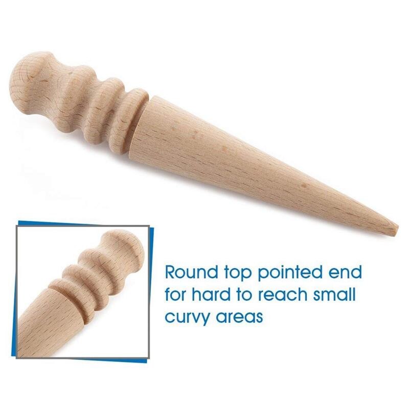 Multi-size houtslicker  (10 stuks) leer lederbewerking massief hout rond polijsten