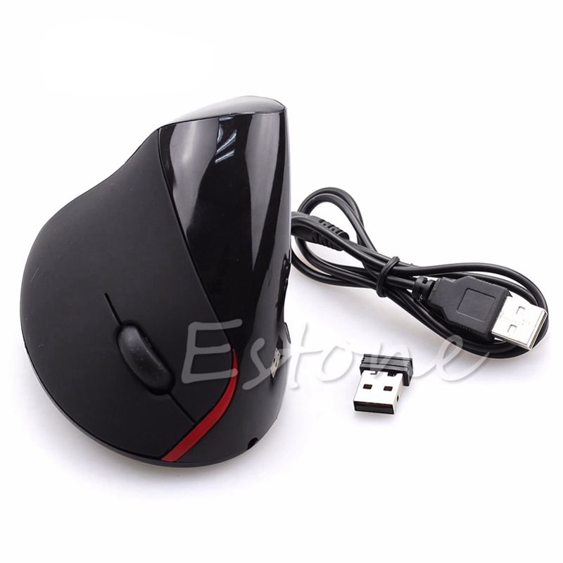P Rechargeable Wireless Mouse Ergonomic Optical Mouse 1600 DPI Wireless USB Vertical for Computer PC
