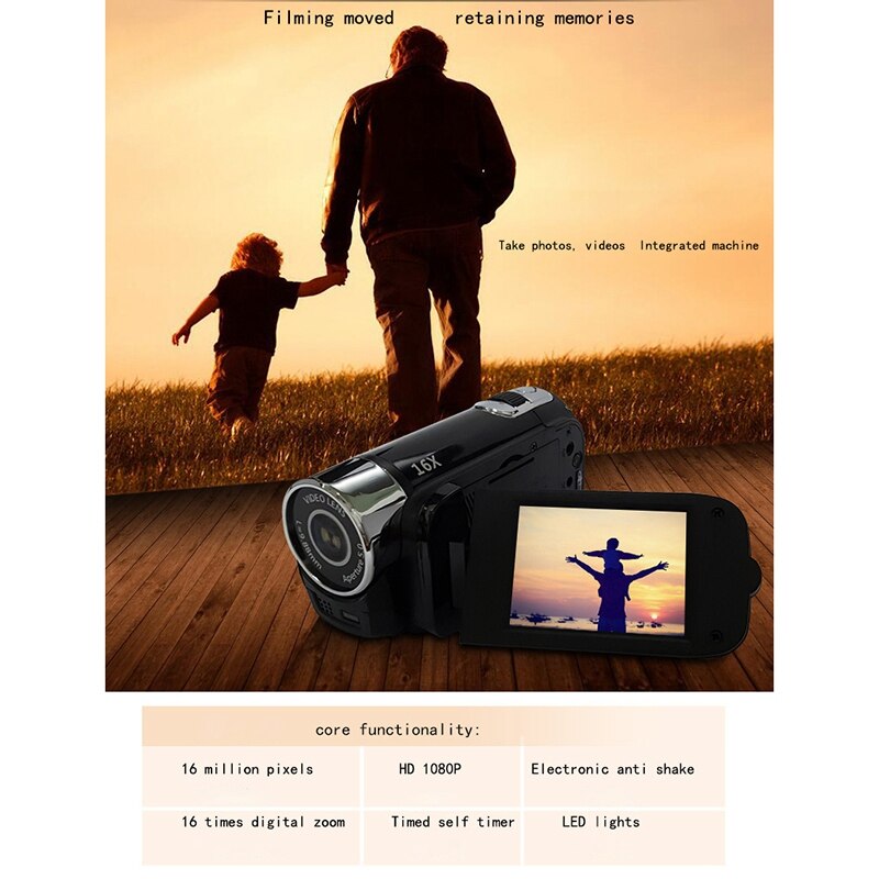 1080P HD 16 Millionen Pixel DV Camcorder 2,7 Zoll Bildschirm 16X Nacht Schießen Zoomen Digital Video Kamera