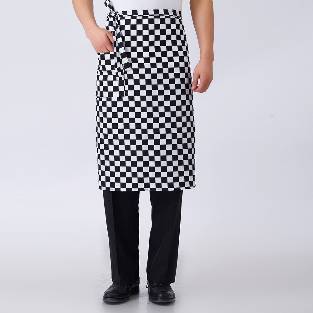Unisex ternet stribet grafisk tryk halvt justerbart halvt forklæde restaurant hotel tjener kok hjem køkken arbejdstøj uniform forklæde