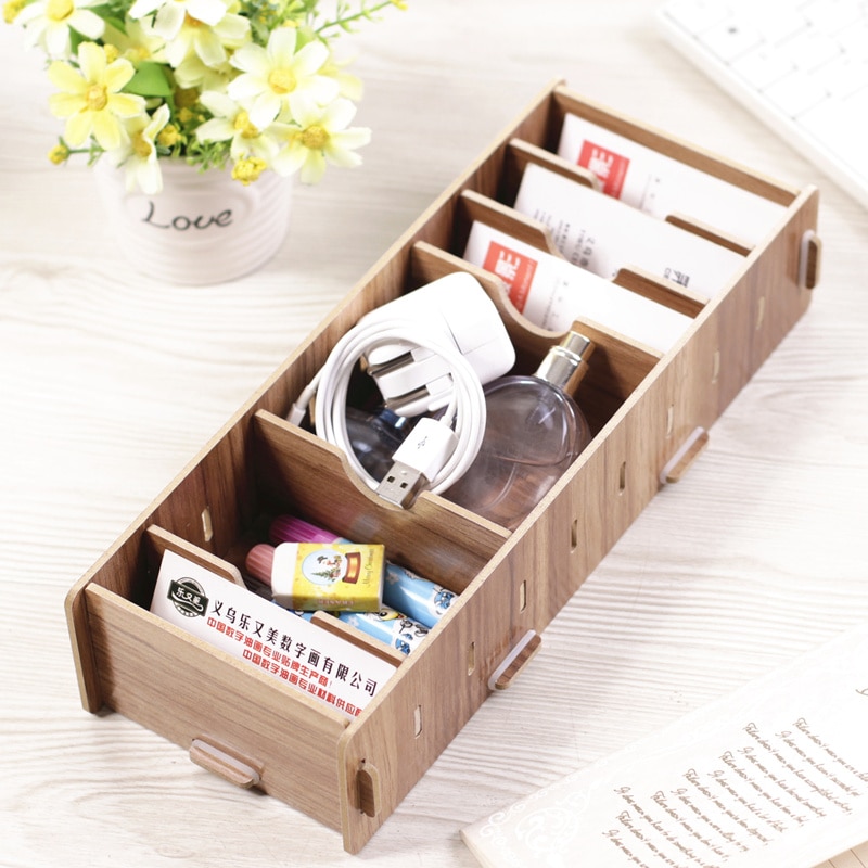 Pen Holder Box Case desk organizer Home Desk Stationery Decor Office School Desk Accessories Supplies Card case: brown