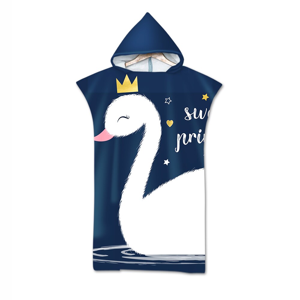 Cute Cartoon Animals Microfiber Hooded Beach Towel For Kid Adults Swimming Cloak: 9