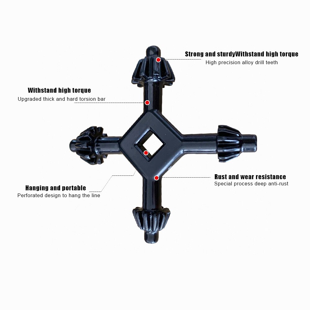 Drill Chuck Key 4 Way Drill Press Chuck Key Universal Power and Hammer Drill Wrench Fits 4 Sizes 6mm to 16mm