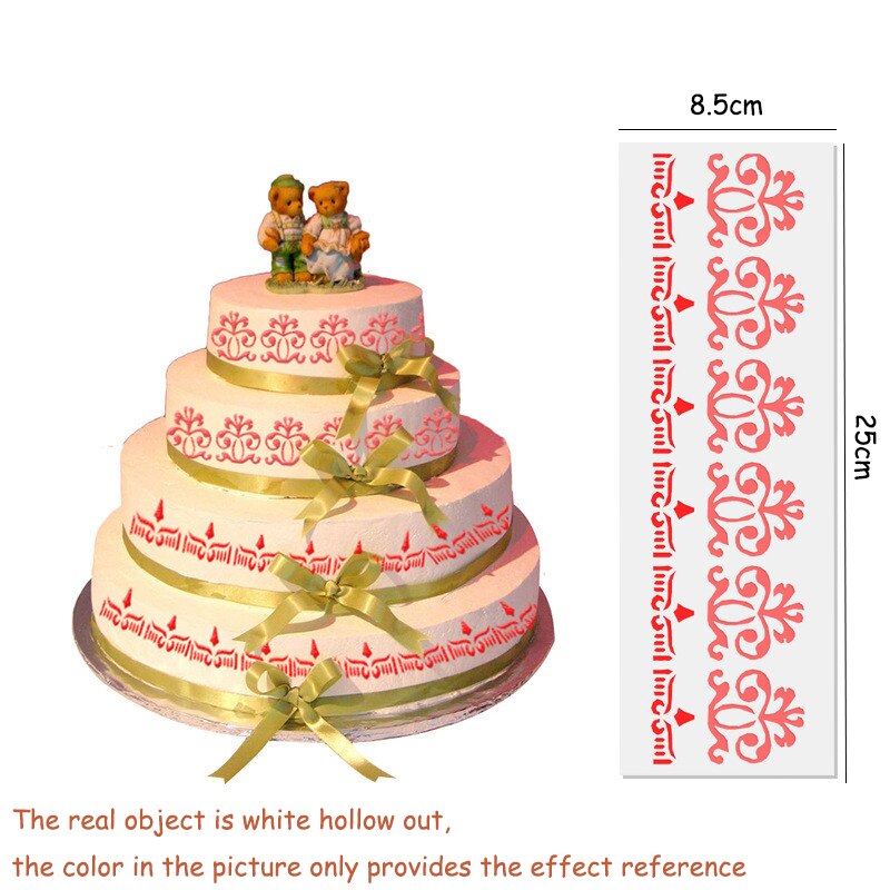DIY Stil Schokolade Fondant Druck Schablone Hohl Zucker Sieb bilden Hochzeit Kuchen Schablone Rand Dekoration Vorlage Backen Werkzeuge