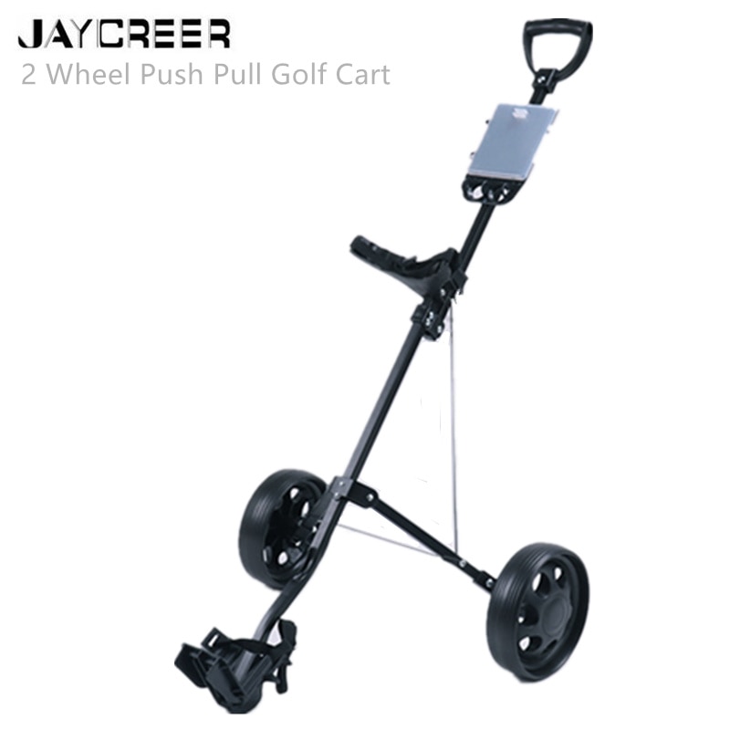 JayCreer 2 Wheels Portable Folding Push Pull Golf Carts Random Color Ship