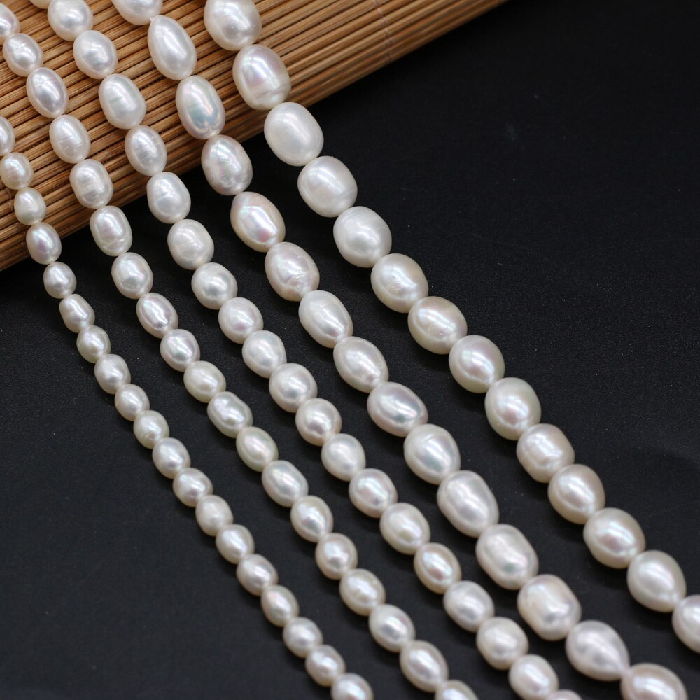 Natural Freshwater Pearl White Pink Purple Rice Shape Beads for Jewelry Making DIY Bracelet Necklace /5/6/8/9/10 MM