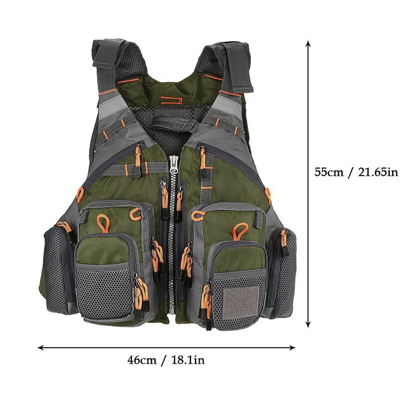 Fly Fishing Vest Breathable Padded Superior 209Lb Bearing Life Safety Jacket Fishing Vest for Swimming Sailing Boating Kayak