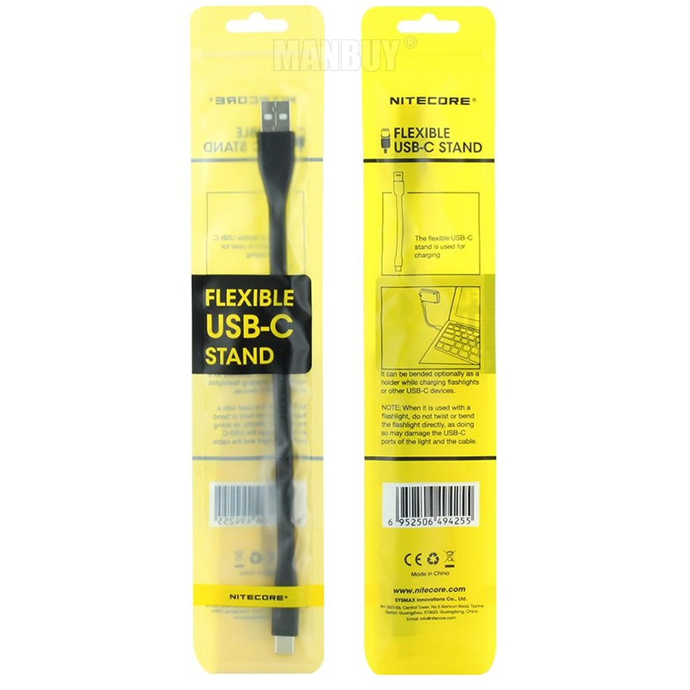 Nitecore Originele Accessoires Flexibele USB-C Stand Opladen Kabel Type C Voor Tipse TINI2 MH12V2 MH10V2 MH12S Zaklamp Koplamp
