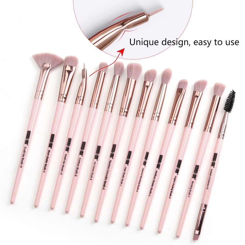 MAANGE – ensemble de pinceaux de maquillage Pro, 3/5/12 pièces, ombre à paupières, Eyeliner, brosse à sourcils, outils de mélange de beauté