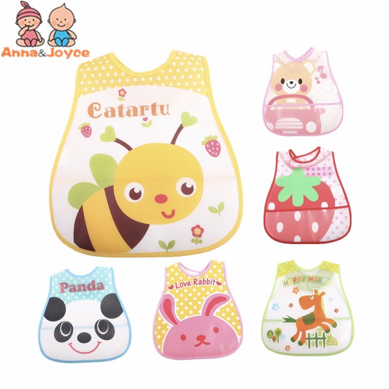 30 Stk/partij Baby Eva Waterdicht Lunch Slabbetjes Jongens Meisjes Zuigelingen Cartoon Patroon Slabbetjes Burp Doeken