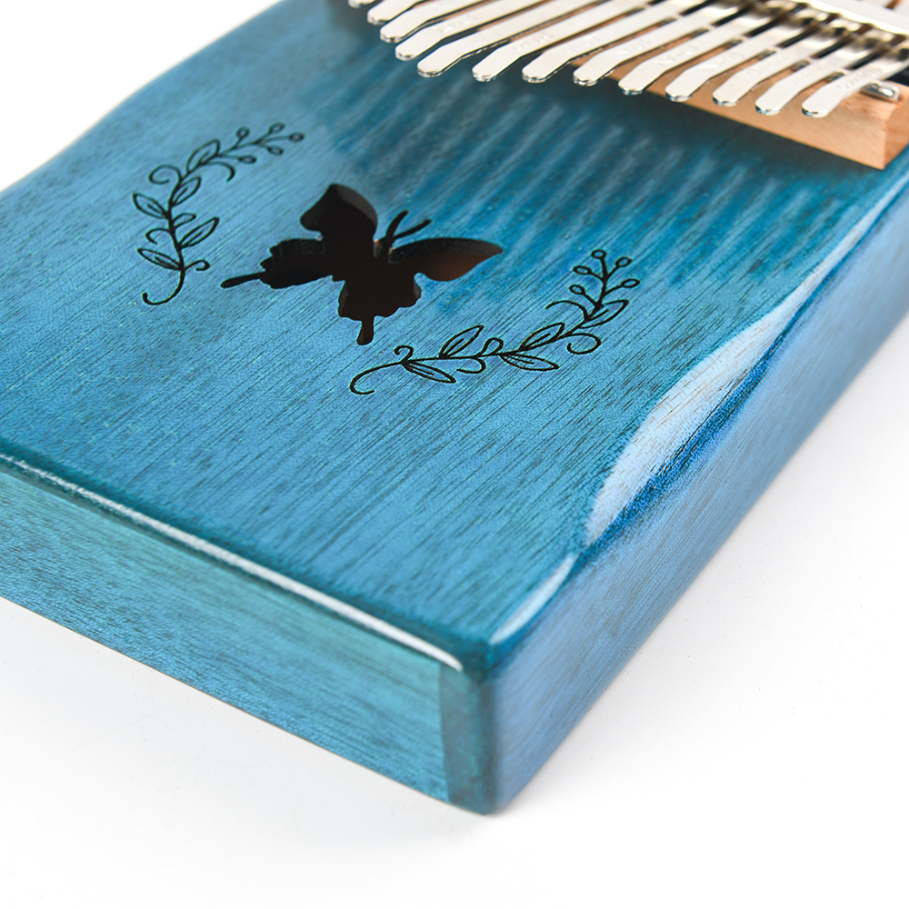 Children's and Girls' Styles 17 Keys Kalimba Pattern Thumb Piano Mahogany Body Musical Instrument 17 Keys Kalimba