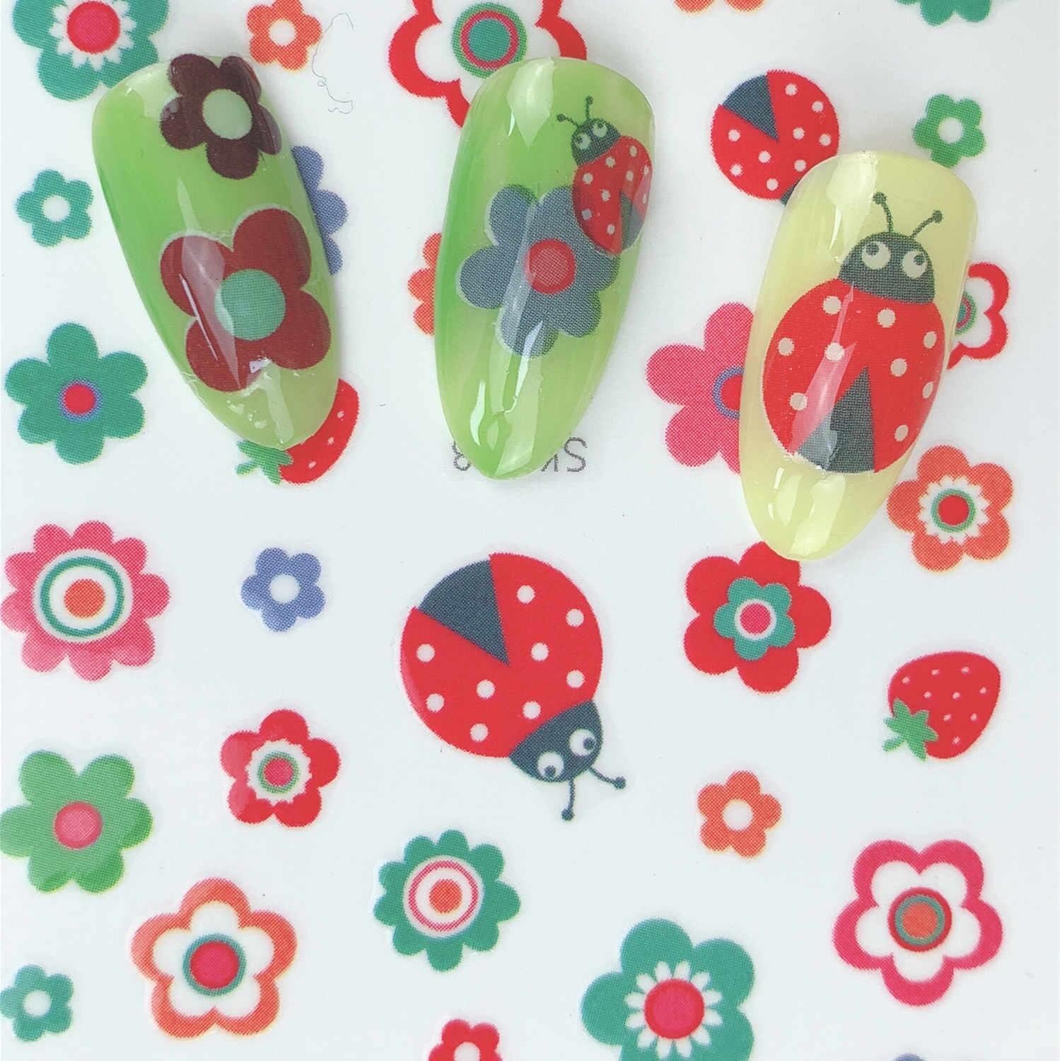 1 stuk zelfklevende nagelstickers uit de hyuna-serie met eipatroon, nageltips, 3d manicurestickers, nageldecoratietools in regenboogkleuren.: Sk -028