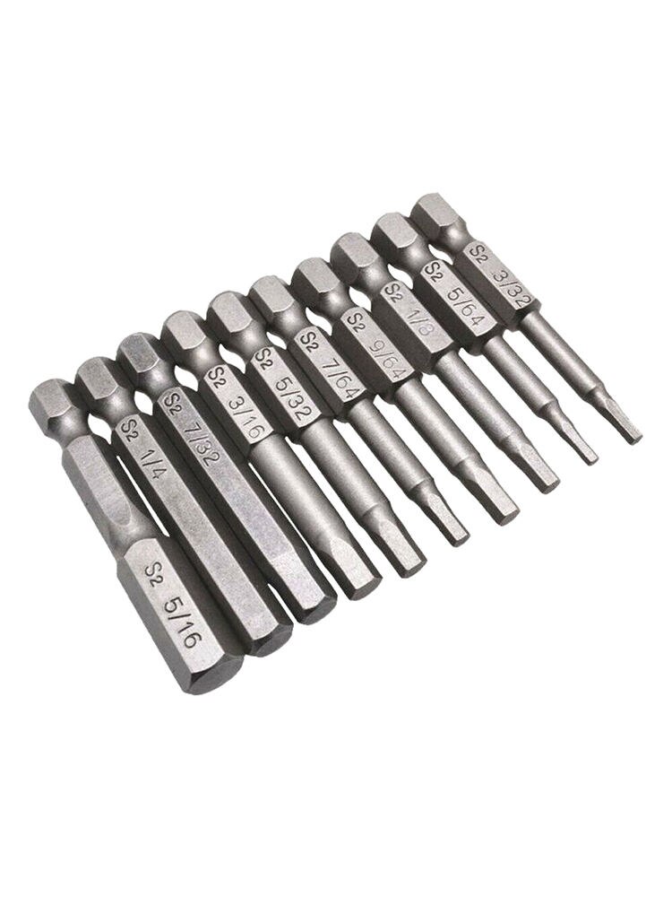 10Pcs Hex Key Allen Bit Set Quick Change Connect Impact Driver Power Drill Hand Screwdriver Power Tool Accessories