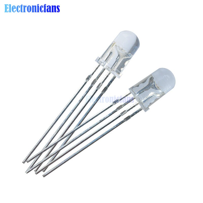 100Pcs Multicolor 4pin 5mm RGB Led Diode Light Lamp Tricolor Round Common Anode LED 5 mm Light Emitting Diode