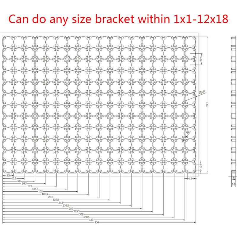20 stück 1 x 2 batteriehalterungen, vibrationsfeste kunststoff-zellenhalterungen für 21700 batterien
