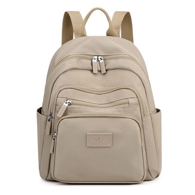 Zaini da donna multistrato di moda borsa per libri leggera per studenti zaino da viaggio in Nylon impermeabile zaino per scuola per ragazza adolescente: Khaki