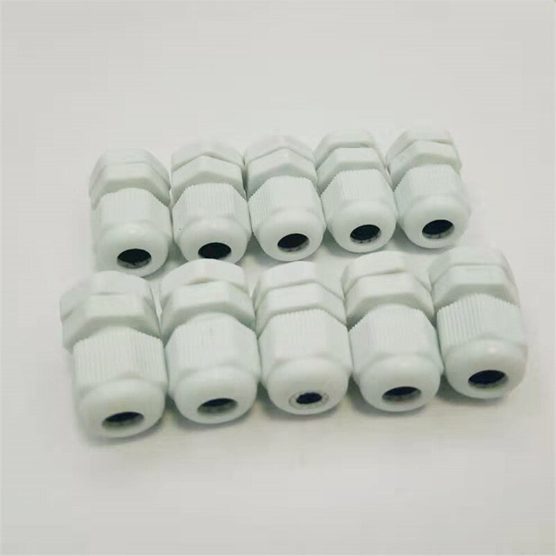 10 piezas PG7 conector de glándula de Cable de plástico de nailon impermeable para Cable de 3-6,5mm
