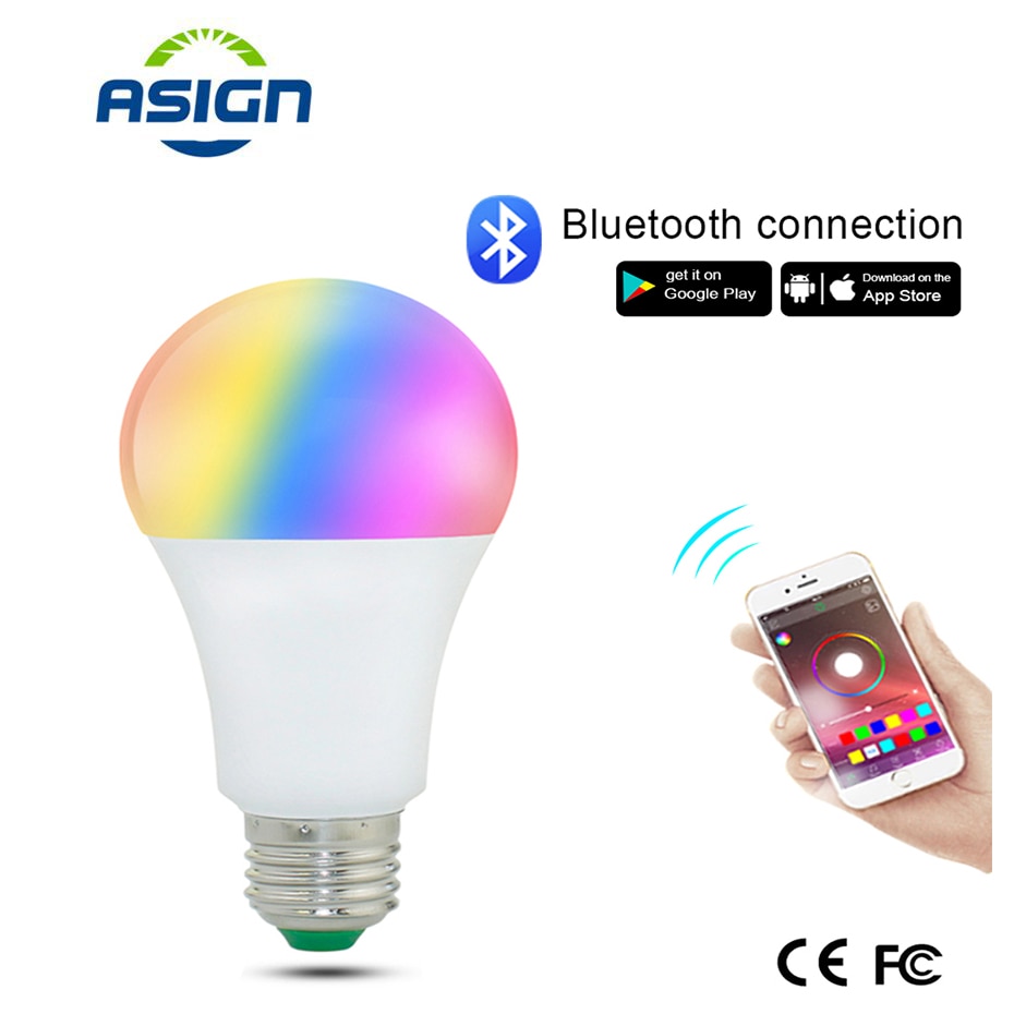 RGB Bluetooth Smart LED Licht E27 15 W Dimbare Lamp Voice Music Control Verlichting Lamp Meerdere Kleuren LED Lamp Voor home Verlichting