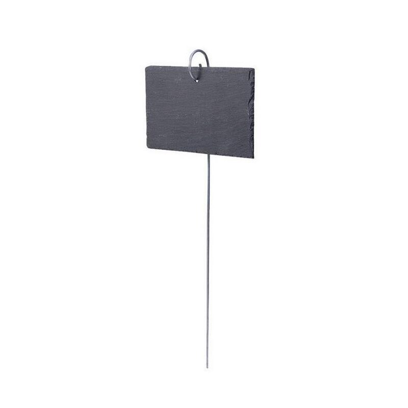 Natuurlijke Stijl Slate Plant Labels, Opknoping Van Een Roestvrij Stalen Metalen Staaf, 15.75Inch Plant Etiketten Voor Tuin, Bloem, Bed, Potten: Rectangle 10x7cm