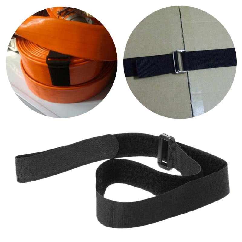 Cinturón de cuerda de nailon negro para equipaje de carga, correas de sujeción con Pegatina autoadhesiva para motocicleta, coche, bolsas de Camping al aire libre