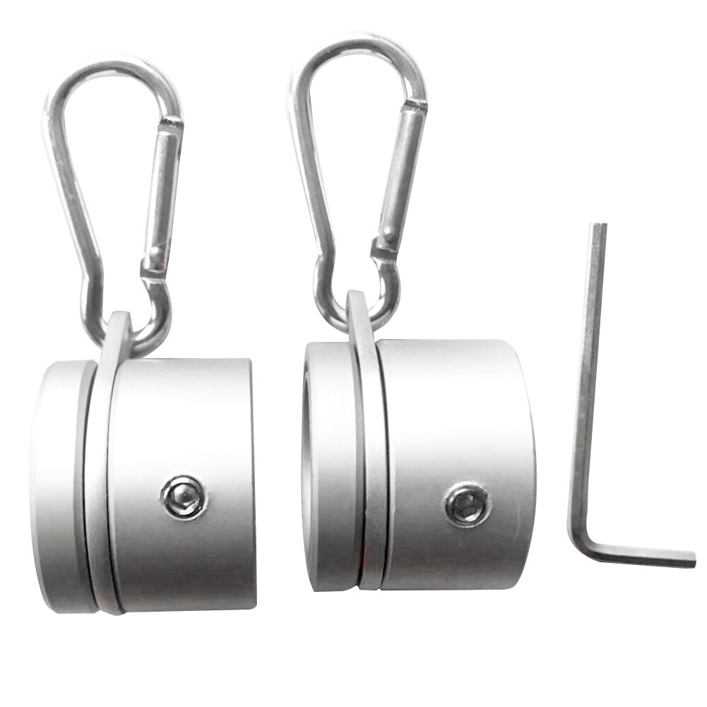 2pcs Grommet Aluminum Alloy Outdoor Adjustable 360 Degree Rotating 26mm Easy Install Silver Flag Pole Ring With Carabiner