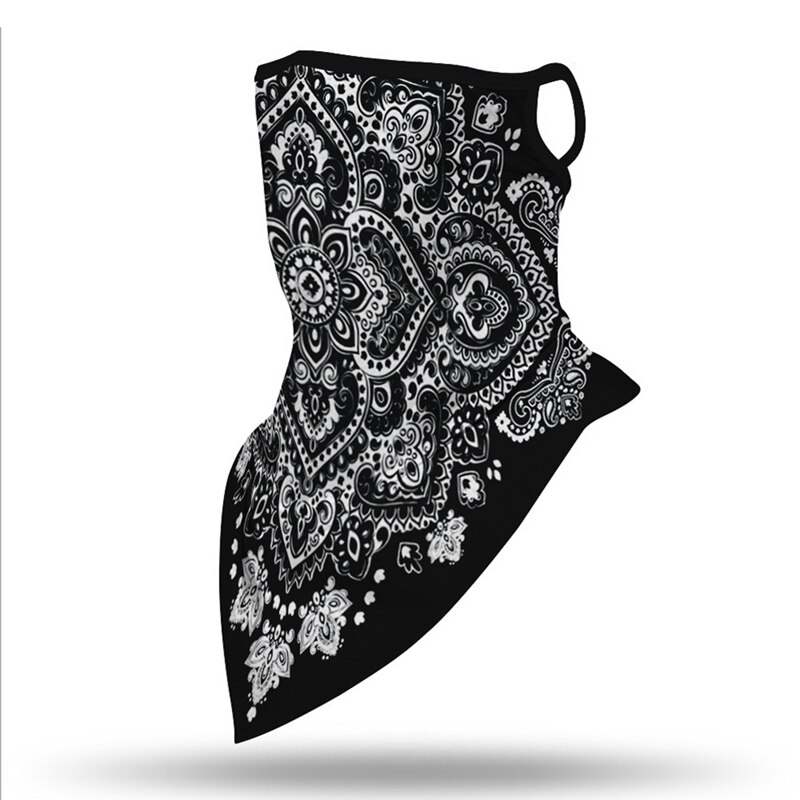 X Unisex estampado de tótem protector solar para deportes al aire libre a prueba de polvo oreja colgante triángulo: QJ2726A29
