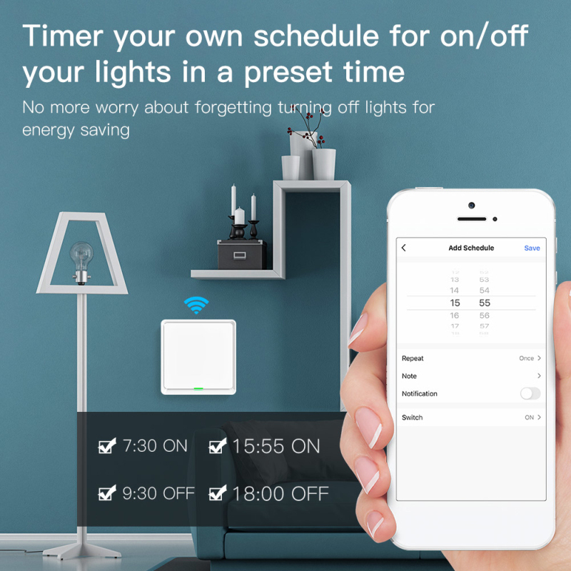 Tuya Smart Switch Wifi 1000W 1/2/3-gang Light Switch Neutral Wire Required APP Control Timing Work With Alexa Google Smart Life