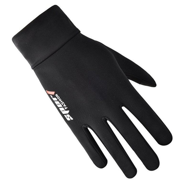 Men Women Outdoor Print Letters Sport Fitness Non-Slip Touch Screen Cycling Mitten Thin Elasticity Full Finger Fishing Glove I53