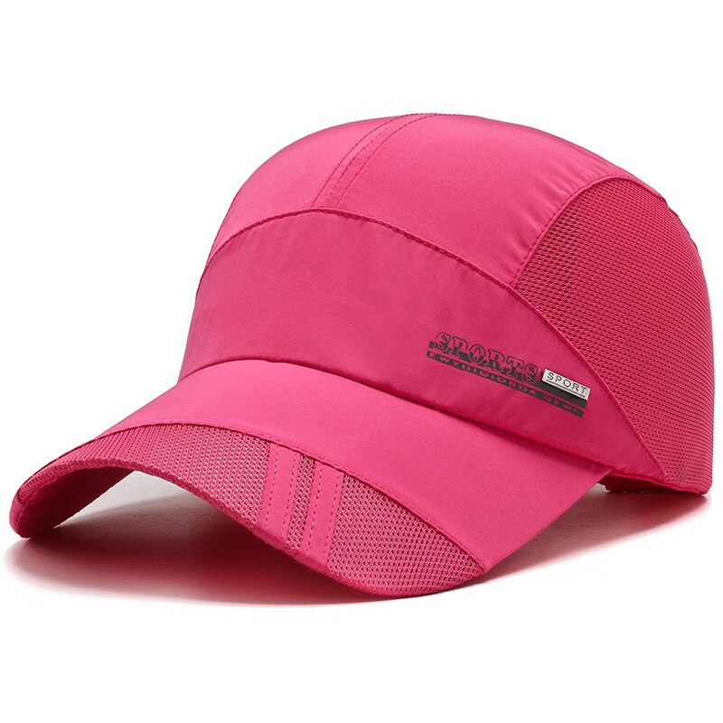 Masculino feminino esportes de secagem rápida boné de beisebol snapback sunhat malha retalhos de pesca ao ar livre correndo hip hop chapéus de beisebol casquette: Rose Red Cap