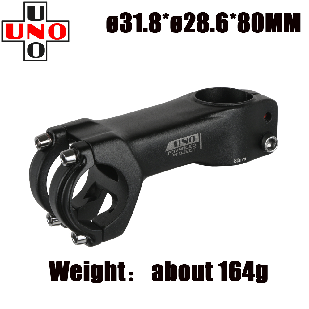 Uno cykelstam ultralätt racercykelstam gaffel -7 grader 28.6mm 31.8mm 70/80/90/100/110/120mm mountainbike cykel kalloy: Gul