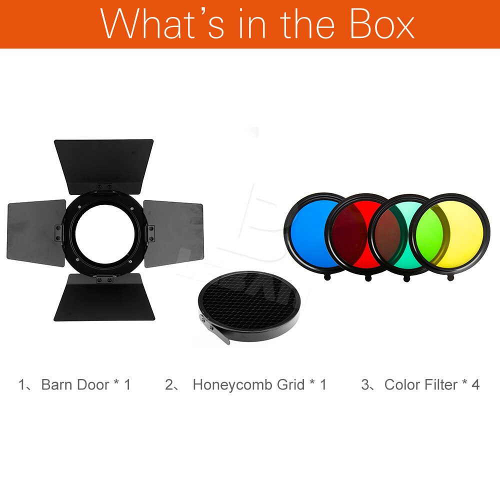 Ardinbir 4-Way Barndoor Honeycomb/Grid Gel Set For Alien Bees Strobes