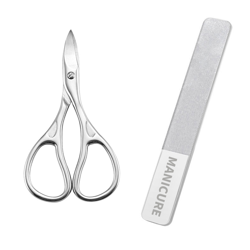 Professionele nagelschaar wenkbrauwen wimpers multifunctionele gebogen mes manicure pedicure nagel- en teennagelknipper: WIT