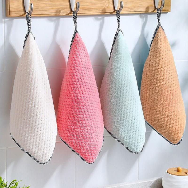 Keuken Dagelijks Schotel Handdoek Schotel Doeken Keuken Rag Non-stick Olie Verdikte Tafel Schoonmaakdoekje Absorberende Schuursponsje Gadgets: 4pcs mix colors