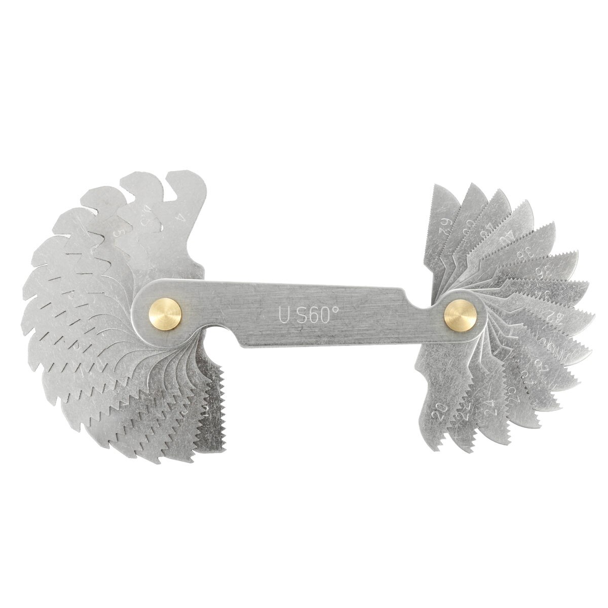 JIGUOOR 30 Blades Metric 60 Graden Draad Gauge Schroef Pitch UNC 4-62 Draad Schroef Pitch Gauge Voor Meten Tool