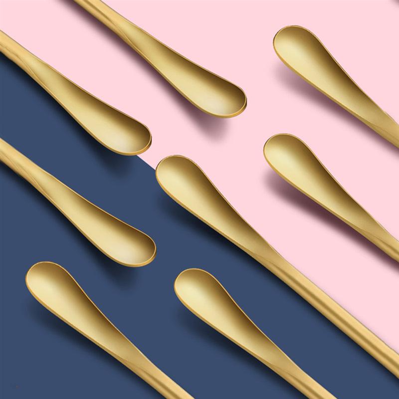 4 stk isskjeer i rustfritt stål isskje iskremskjeer kaffecocktail røreskjeer swizzle stick