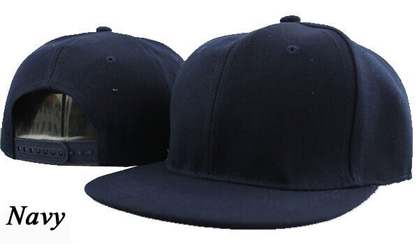 Mode Unisex Pure Kleur Platte Rand Dans Hoed Hiphop Hoeden hiphop Cap Blanco Baseball Caps Mannen Vrouwen Snapbacks Verstelbare: Navy