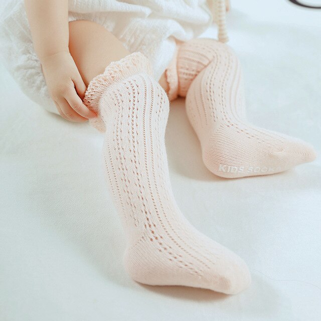 Chaussettes longues antidérapantes | Mignons, pour bébés garçons et filles de 0-4 ans, chaussettes en coton, pour -né, chaussettes montantes pour enfants, printemps et été