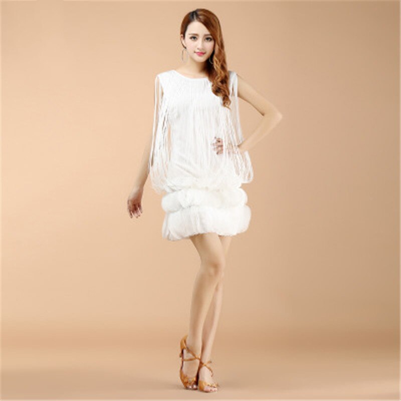 Tassel Latin Dance Dress for Women1920s Sequin Fringe Charleston Flapper Great Gatsby Stage Dance Clothing Dresses Wear Costumes