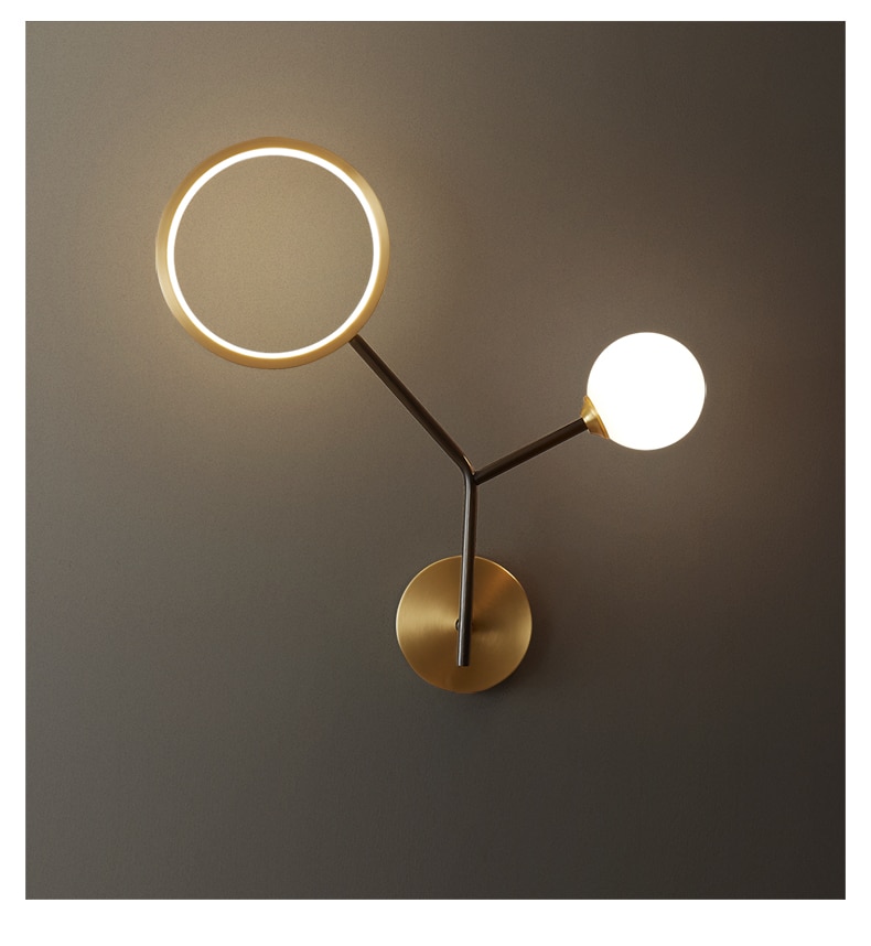 Moderne led wandlamp slaapkamer nachtkastje gangpad woonkamer koperen villa appartement trap scandinavische wandlamp verlichtingsarmatuur