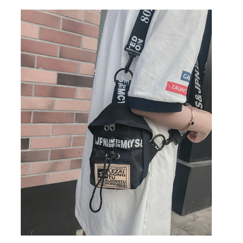 Canvas dames brief schouder messenger crossbody tas studenten mini telefoon tas mannen sport kleine borsttas