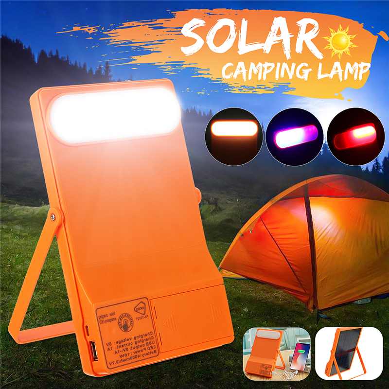 Draagbare Oplaadbare Led Camping Lamp Outdoor 3 Modi Noodverlichting 3.7V Zonnestelsel Met Usb Lader Voor Smartphone IP65