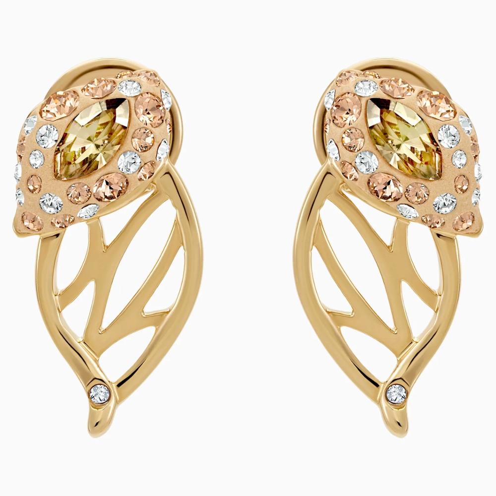 Original SWA Earrings with Original Logo Flowers Heart Round Shape Charm Women Jewelry: 5511815