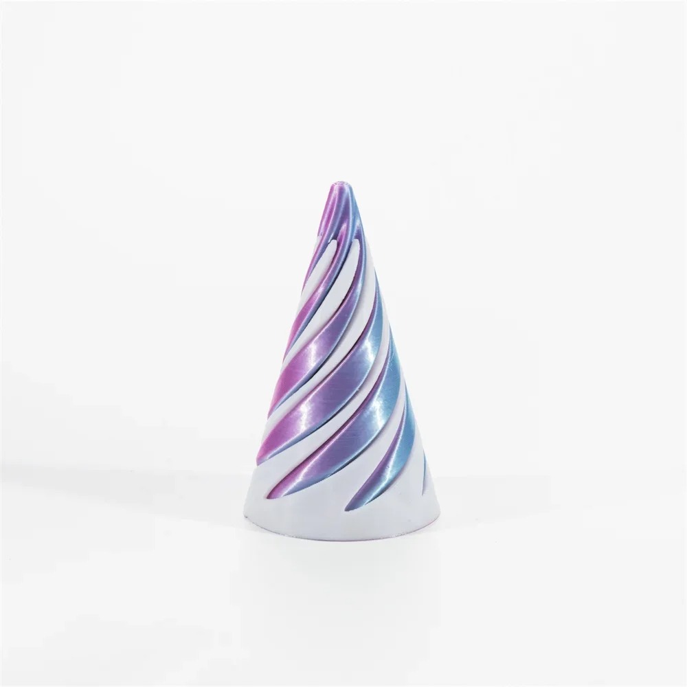 Juguete de cono en espiral impreso en 3D, escultura de paso de pirámide imposible, juguete de pirámide, Mini ilusión de hilo Vortex: Marrón