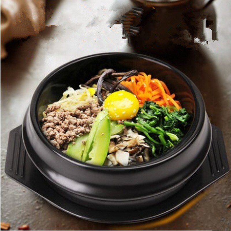 Classic Korean Cuisine Sets Stone Bowl Pot for Bibimbap Ceramic Soup Ramen Bowls With Packing Ceramic