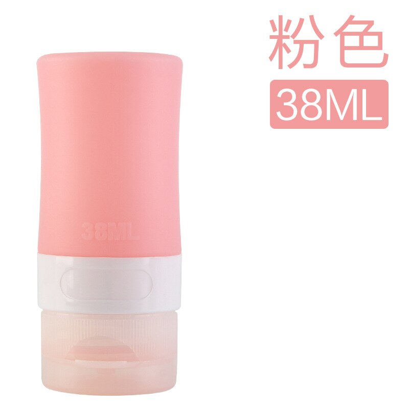 38ml/60mm/80ml silikonista täytettävää pulloa matka-liiketoiminta kunto kannettava säilytyspullo silikoni voide shampoo säilytyspullo: 38ml vaaleanpunaista