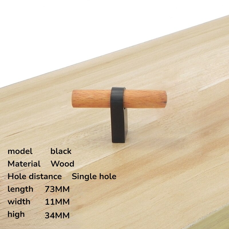 Meubels Kabinet Handles Log Handvat Massief Houten Deur Handvat Kast Houten Deur Handl Lade Garderobe Kast Deur Houten Handvat: Single hole B