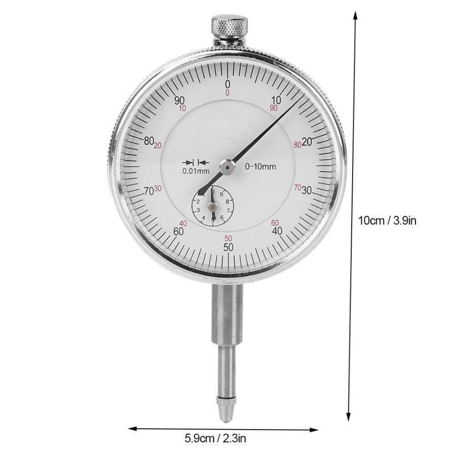 Mekanisk indikator høj nøjagtighed aluminiumslegering 0-10mm/0.01mm skive indikator måler manuel måleværktøj reloj sammenligning