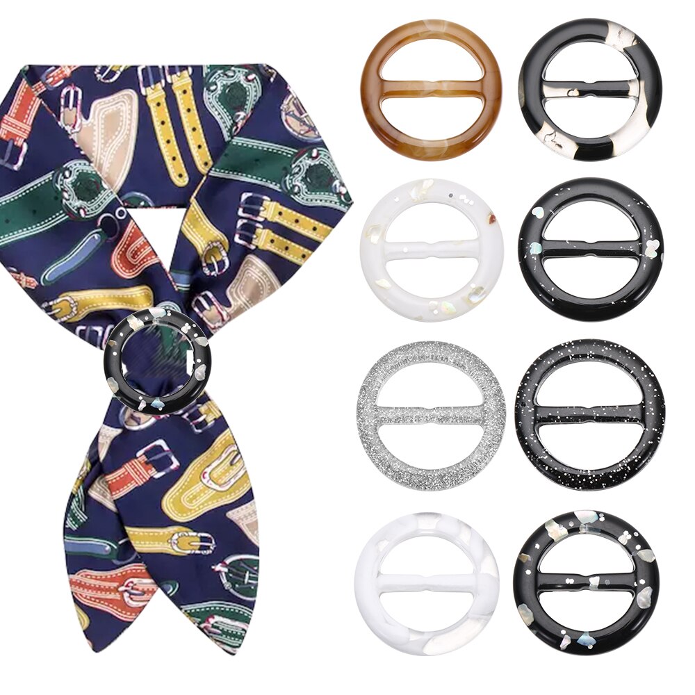 Round Resin Belt Buckle Scarf Clips Ring Adjust Buckle T-shirt Coat Waist Buttons DIY Clothing Decor Crafts Garment Accessories