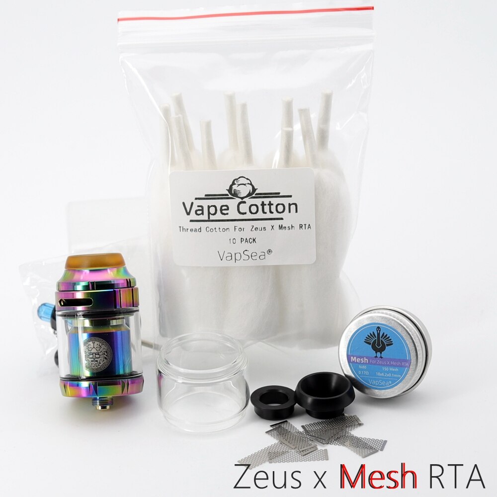 25mm Zeus X RTA 3.5ml 4.5ml Base Zeus x mesh RTA tank Deck Electronic cigarette Mods Dual Coil Vape Tank RTA Vaper atomizer: Rainbow Mesh RTA-Kit